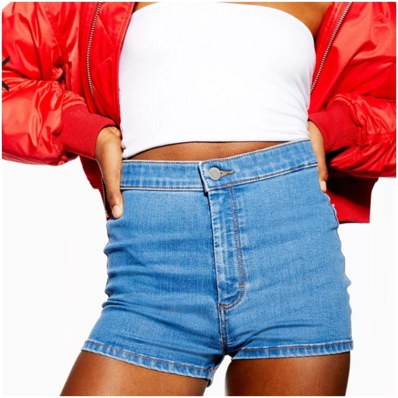 stretchy high waisted jean shorts